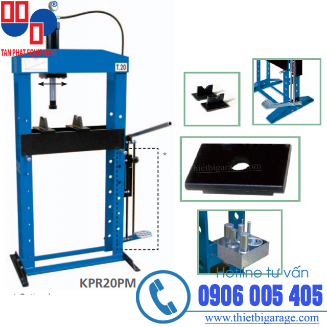 Máy ép thủy lực 20 tấn của Italy thay đổi được vị trí xilanh thủy lực