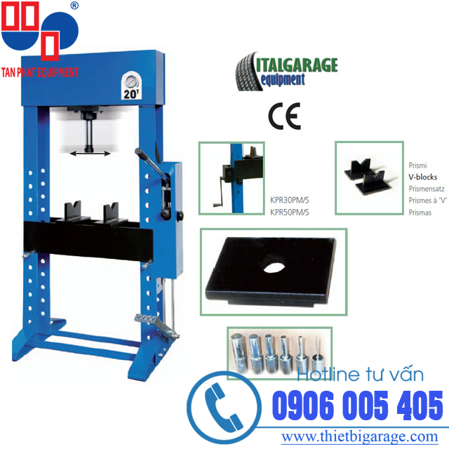 Máy ép thủy lực 20 tấn hoạt động bằng khí nén