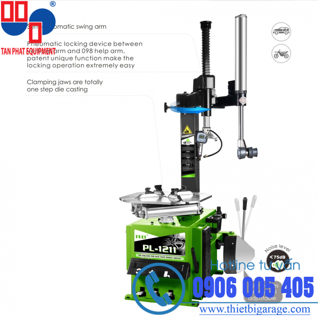 Thiết bị ra vào lốp ô tô và xe máy
