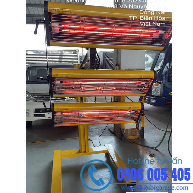 Đèn sấy hống ngoại 3150 W di động, 3 bóng