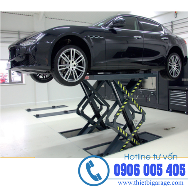 Cầu nâng ô tô cắt kéo 4.5 tấn nâng bụng - lắp âm sàn Cầu nâng ô tô cắt kéo 4.5 tấn nâng bụng - lắp âm sàn